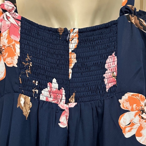 Lulu's Navy and Pink Floral Maxi Dress - Picture 10 of 14